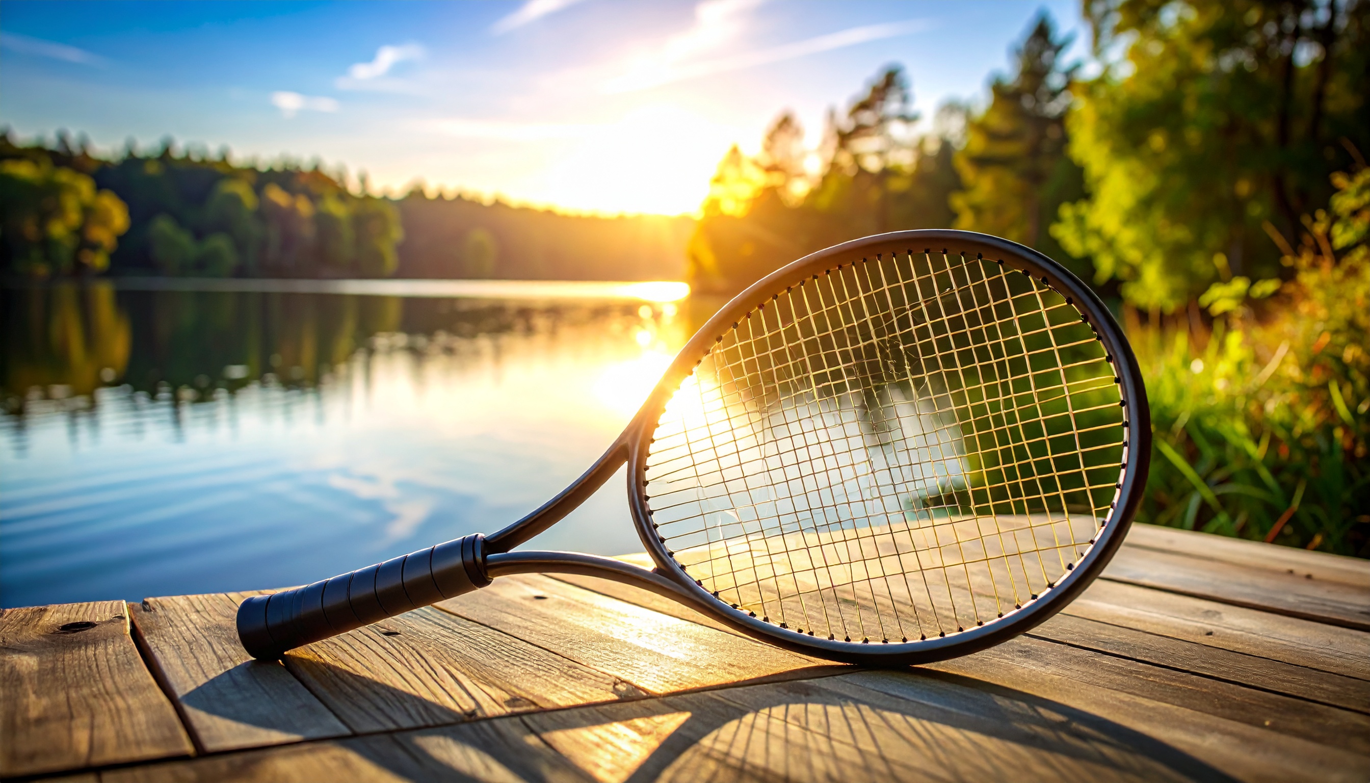 Fishing and Tennis Outdoors